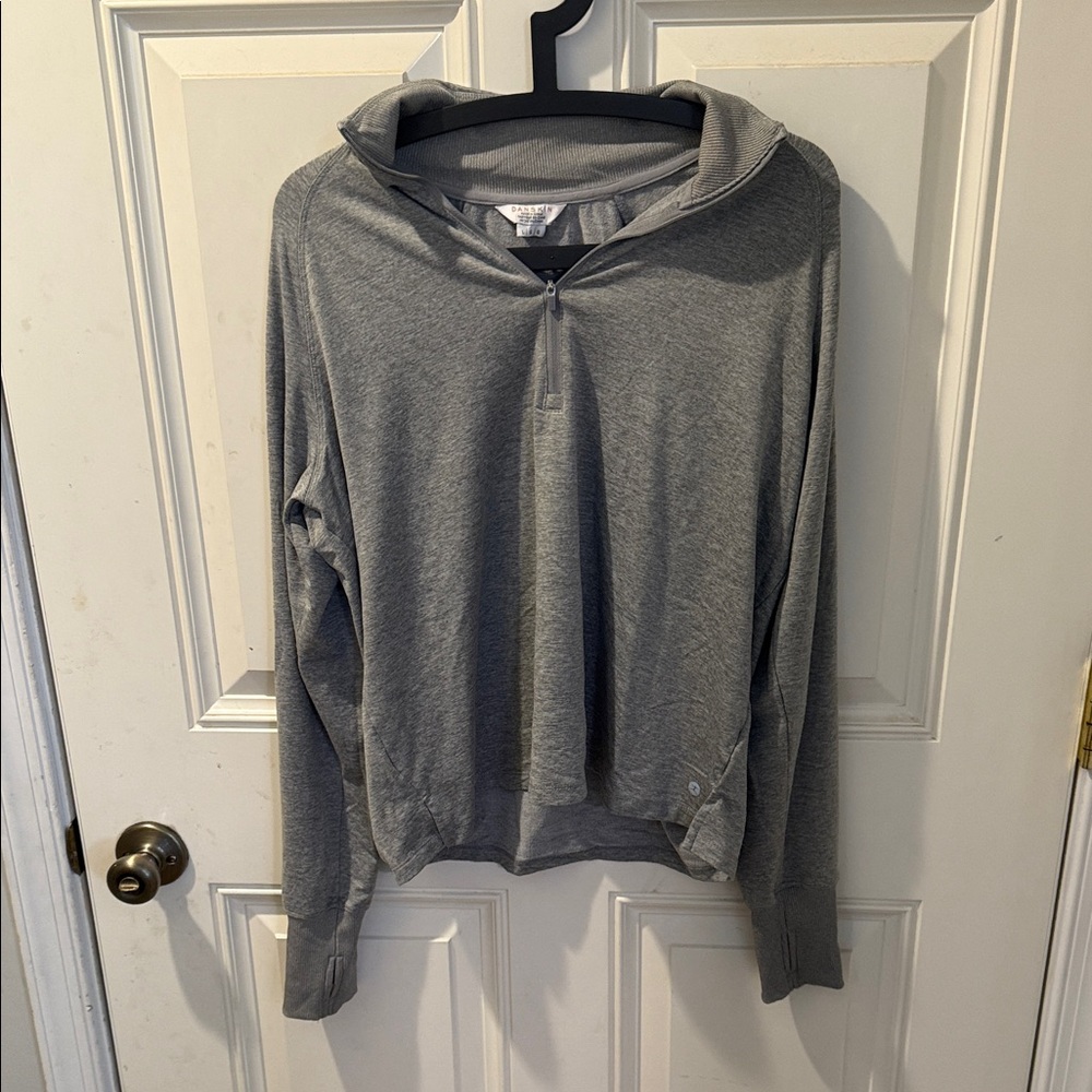 Danskin Light Gray Women's Cowl Neck Sweater / L/S Shirt SMOKE FREE HOME size L